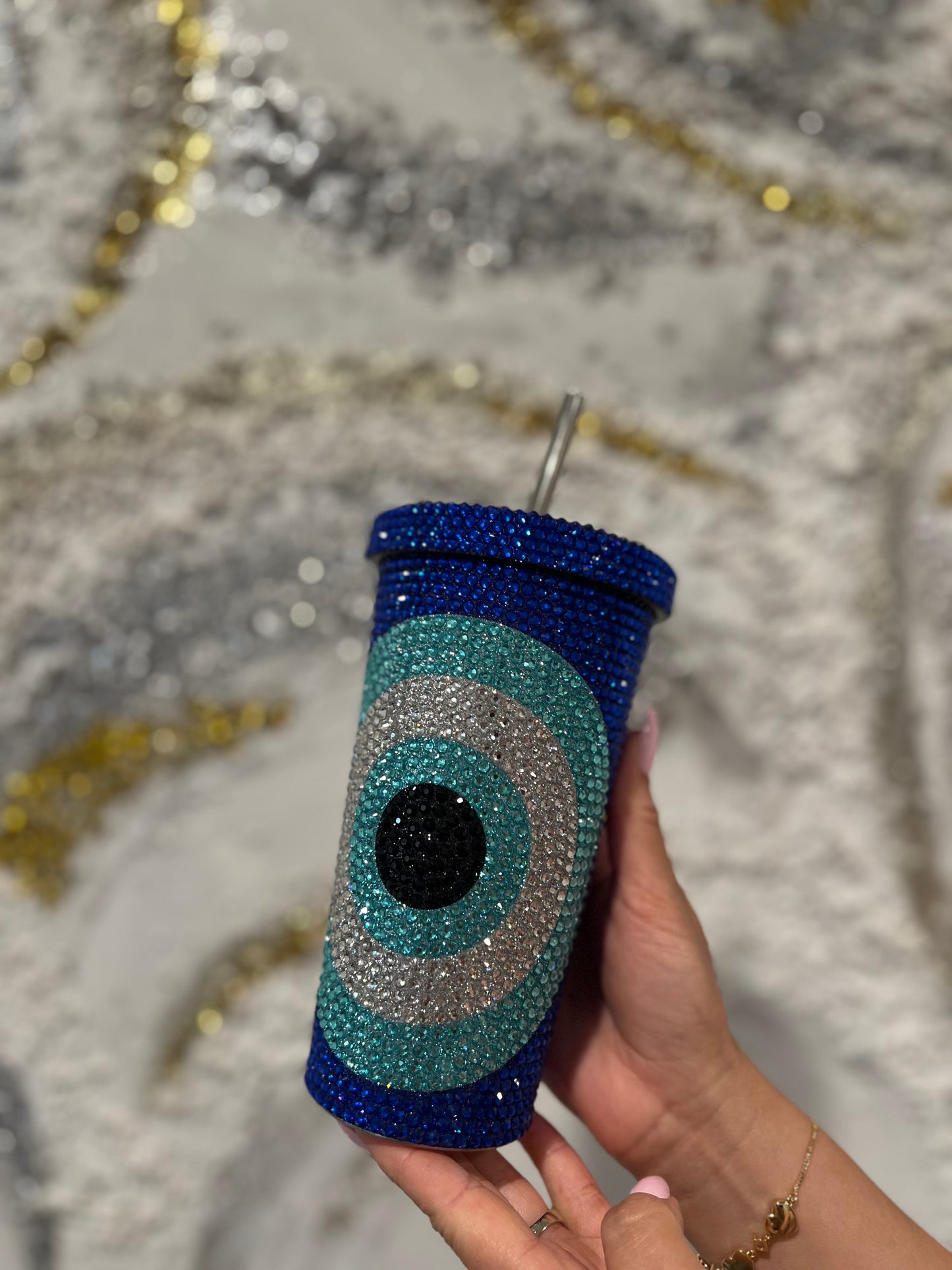 Blue Evil Eye Tumbler