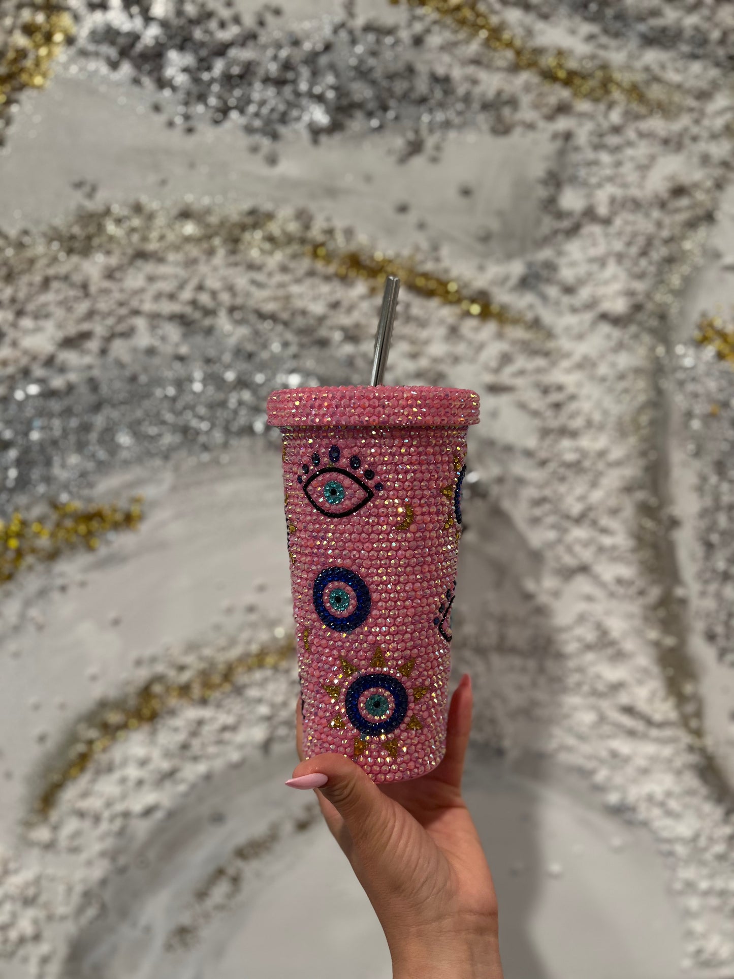 Pink Evil Eye Tumbler