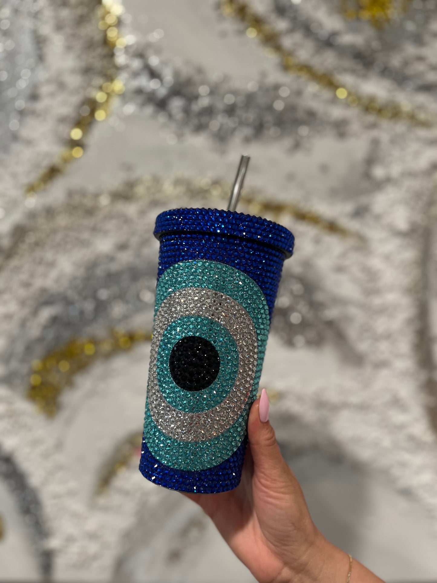 Blue Evil Eye Tumbler
