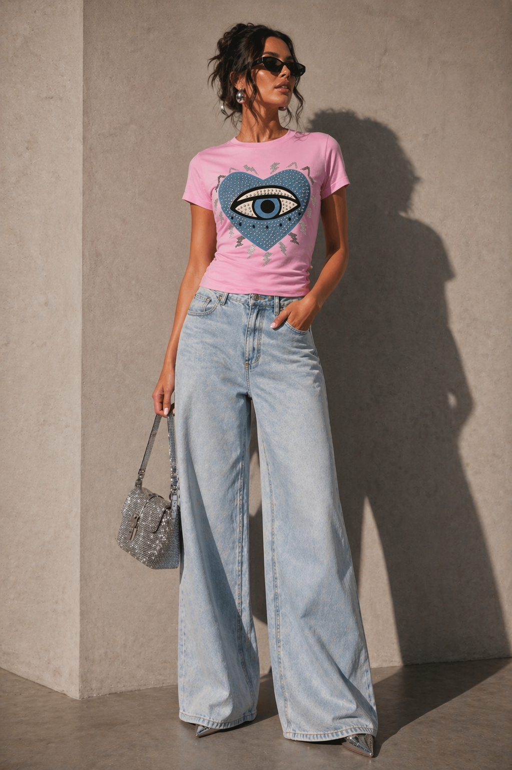 Evil Eye Crystal Tee