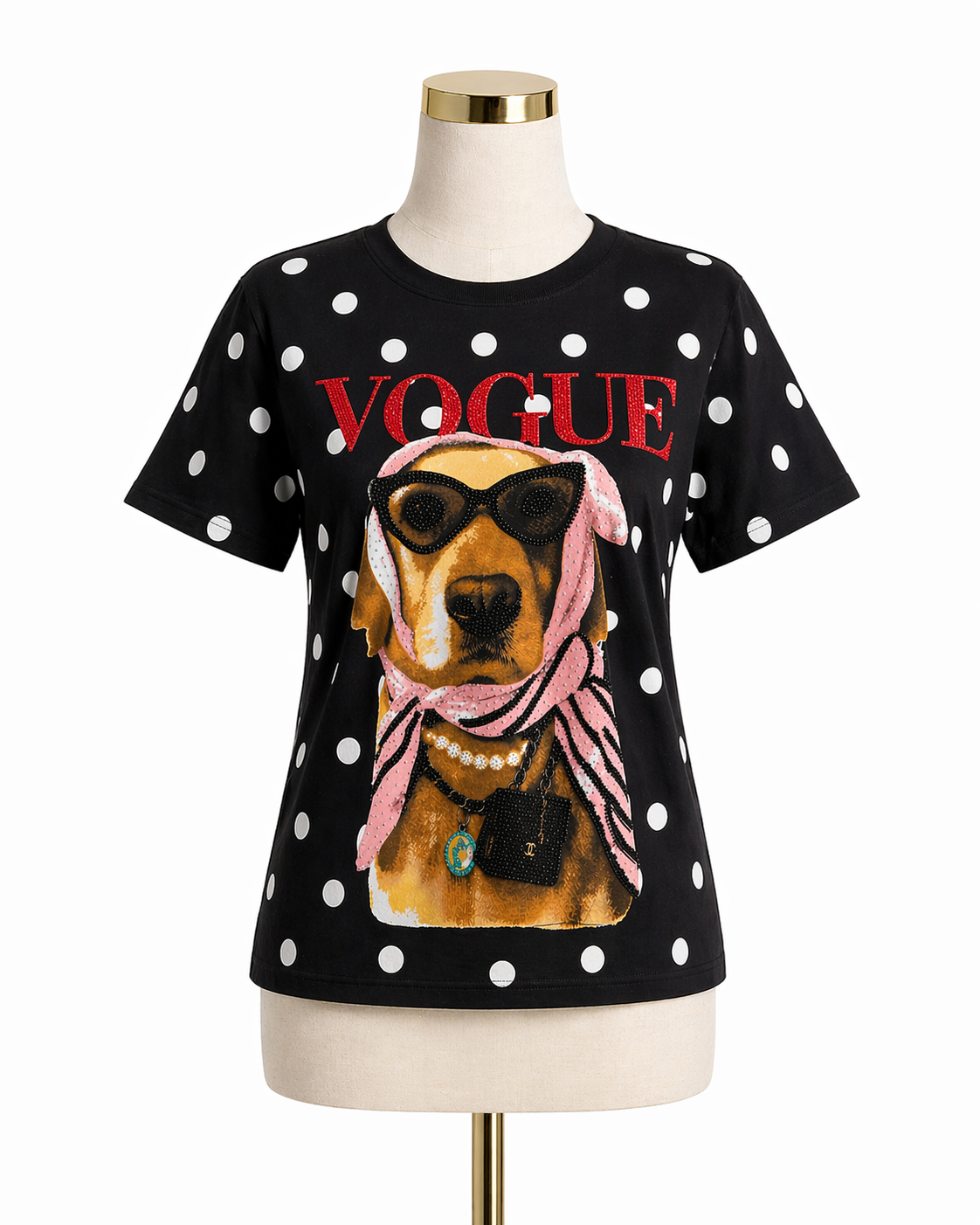 Vogue Rhinestone Icon Dog Tee