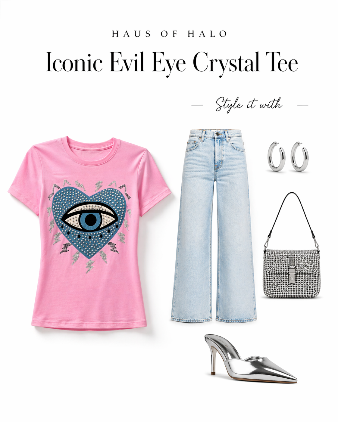 Evil Eye Crystal Tee