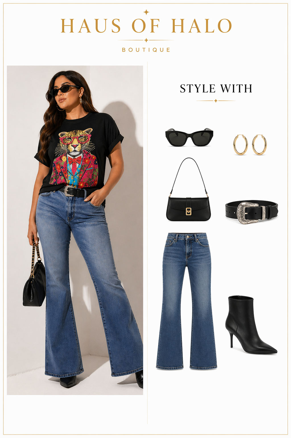 Boss Babe Leopard Rhinestone