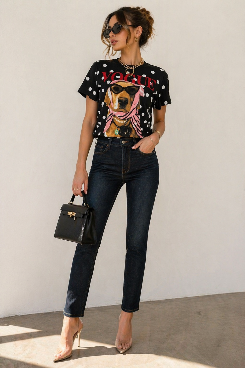 Vogue Rhinestone Icon Dog Tee