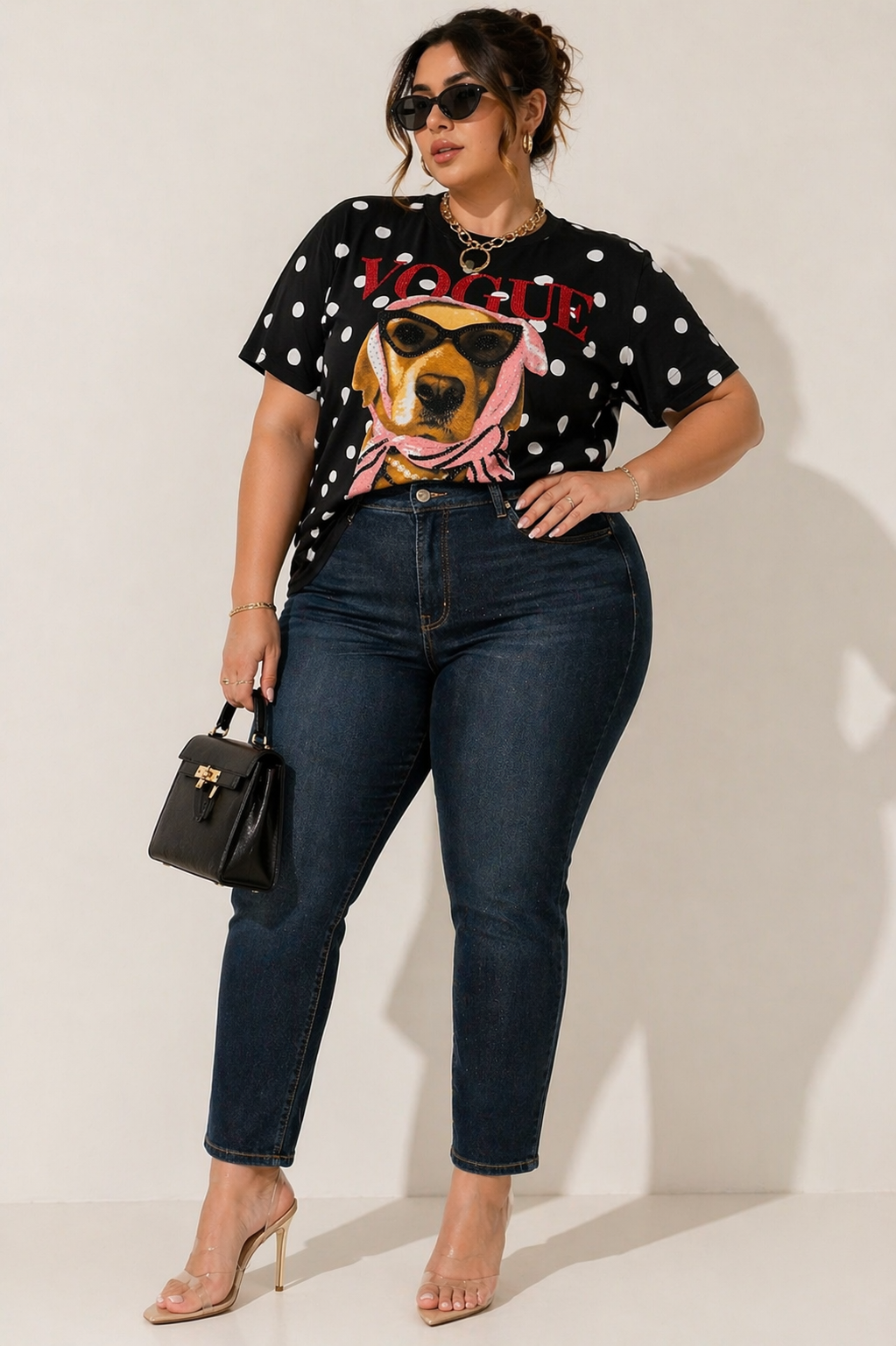 Vogue Rhinestone Icon Dog Tee