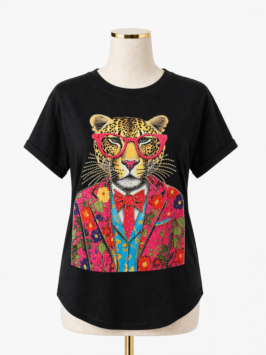 Boss Babe Leopard Rhinestone