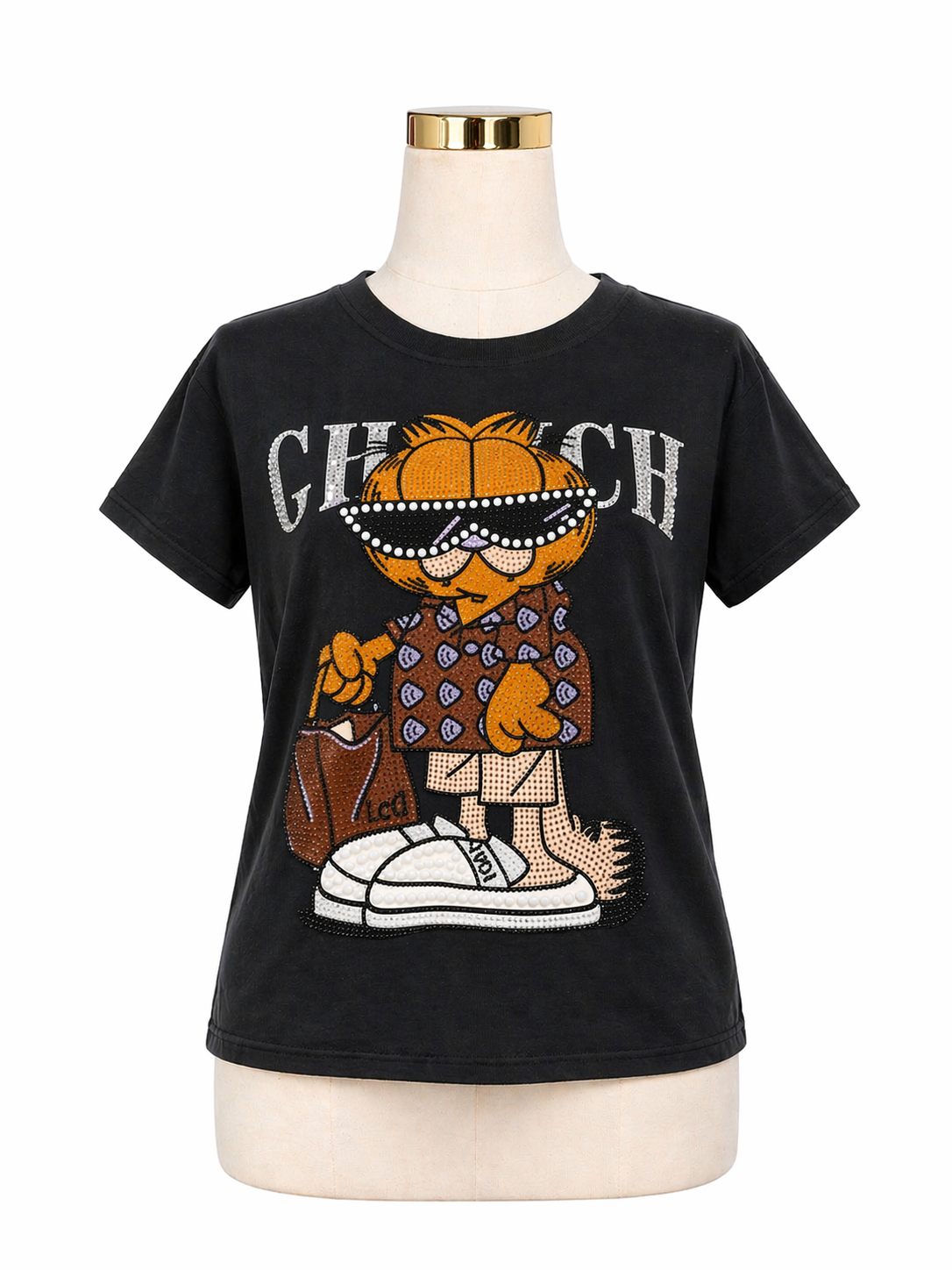 Luxe Cat Rhinestone Tee