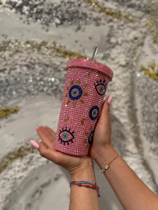 Pink Evil Eye Tumbler