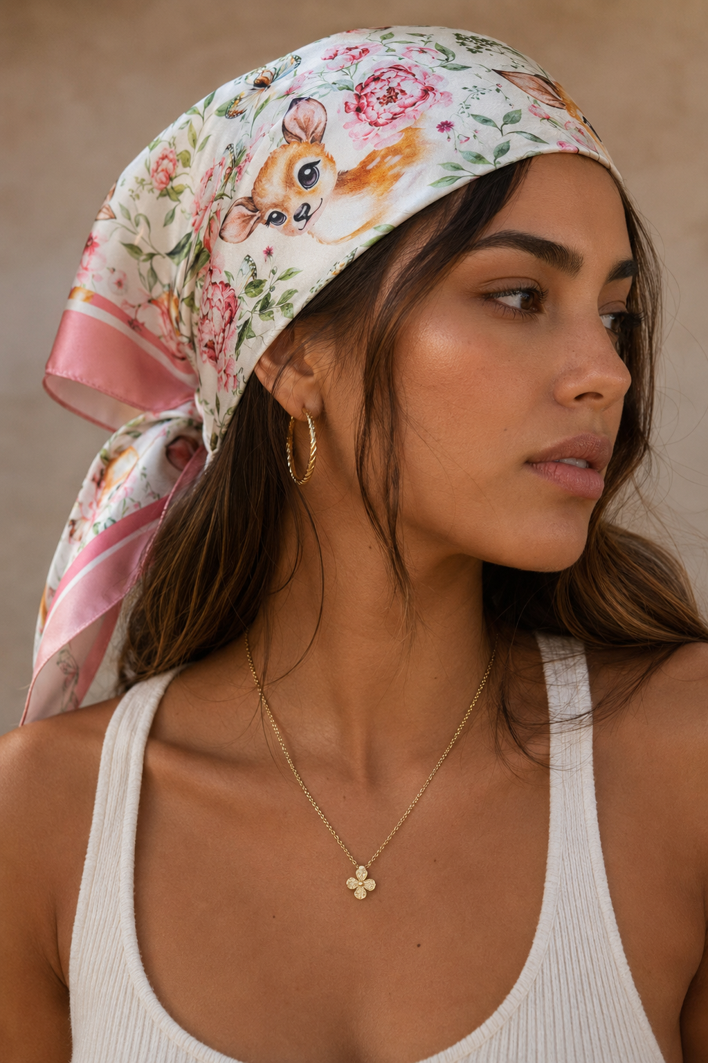 Enchanted Fawn Silk Scarf