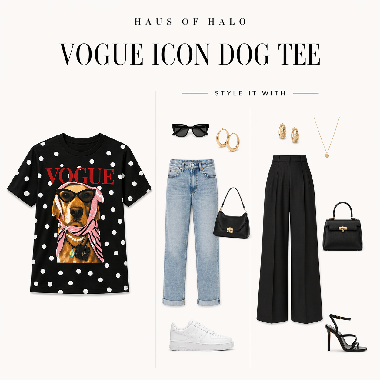 Vogue Rhinestone Icon Dog Tee