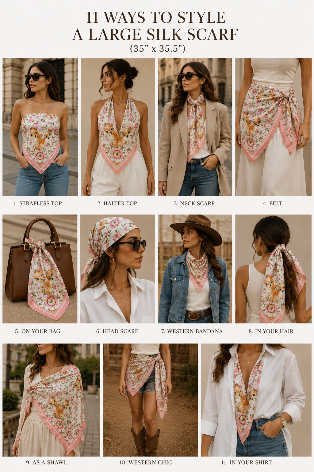 Enchanted Fawn Silk Scarf